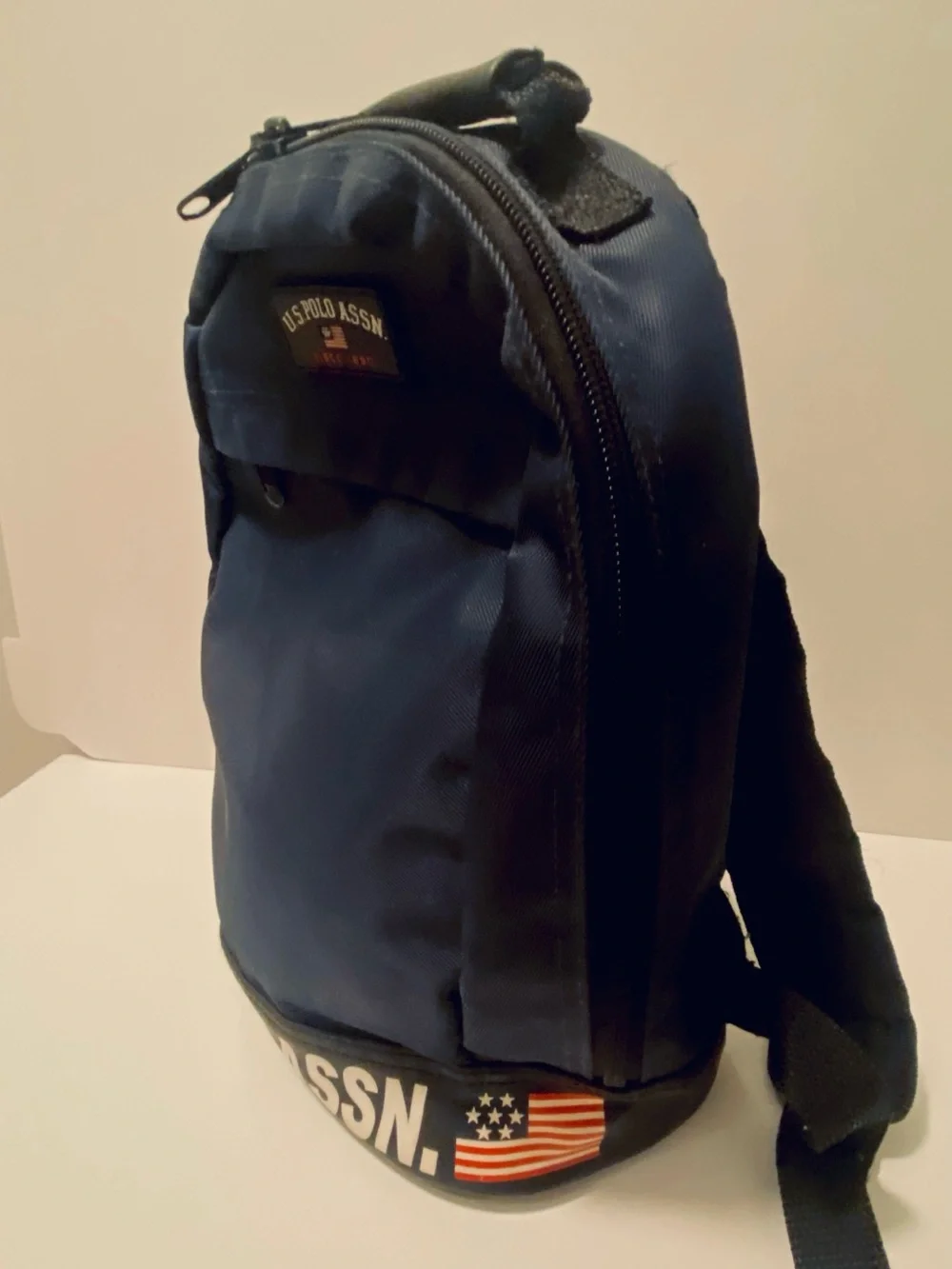 U.S. Polo Assn. Dark Blue Backpack with Logo Trim Size 12”